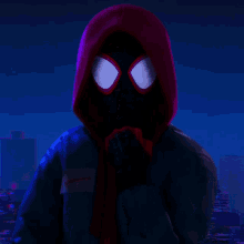 Miles Morales pulling down his Spider-Man mask