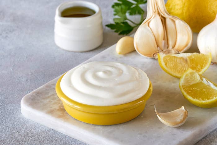 Middle Eastern lemon garlic sauce