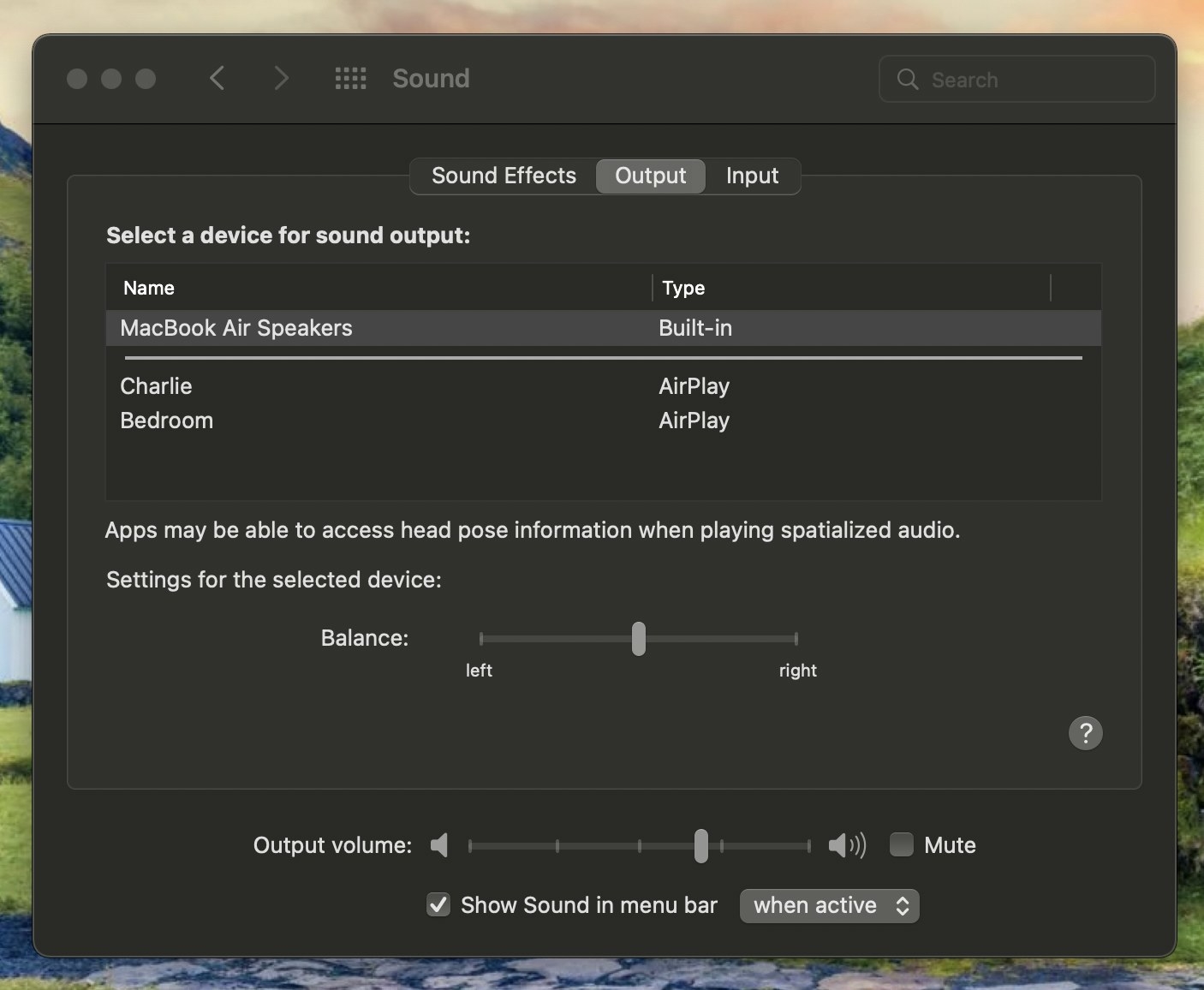 advanced settings for macbook volume