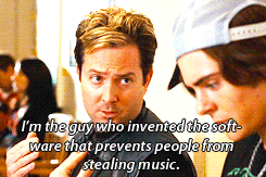 Ned saying, &quot;I&#x27;m the guy who invented the software that prevents people from stealing music&quot;