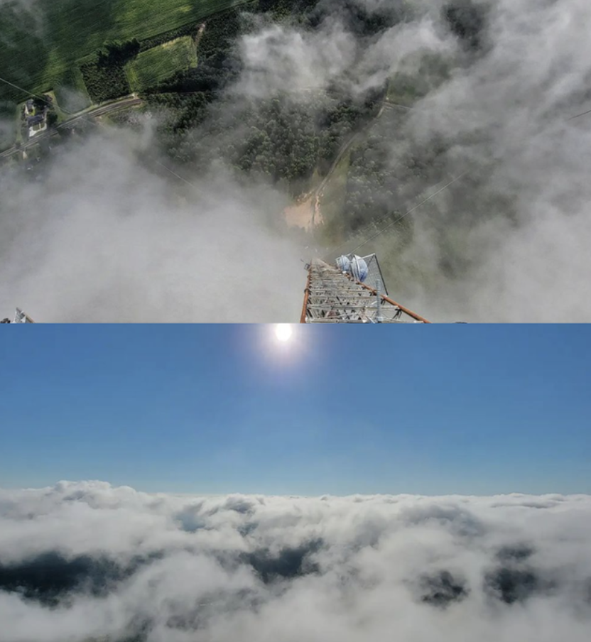 Images from the top of a radio tower