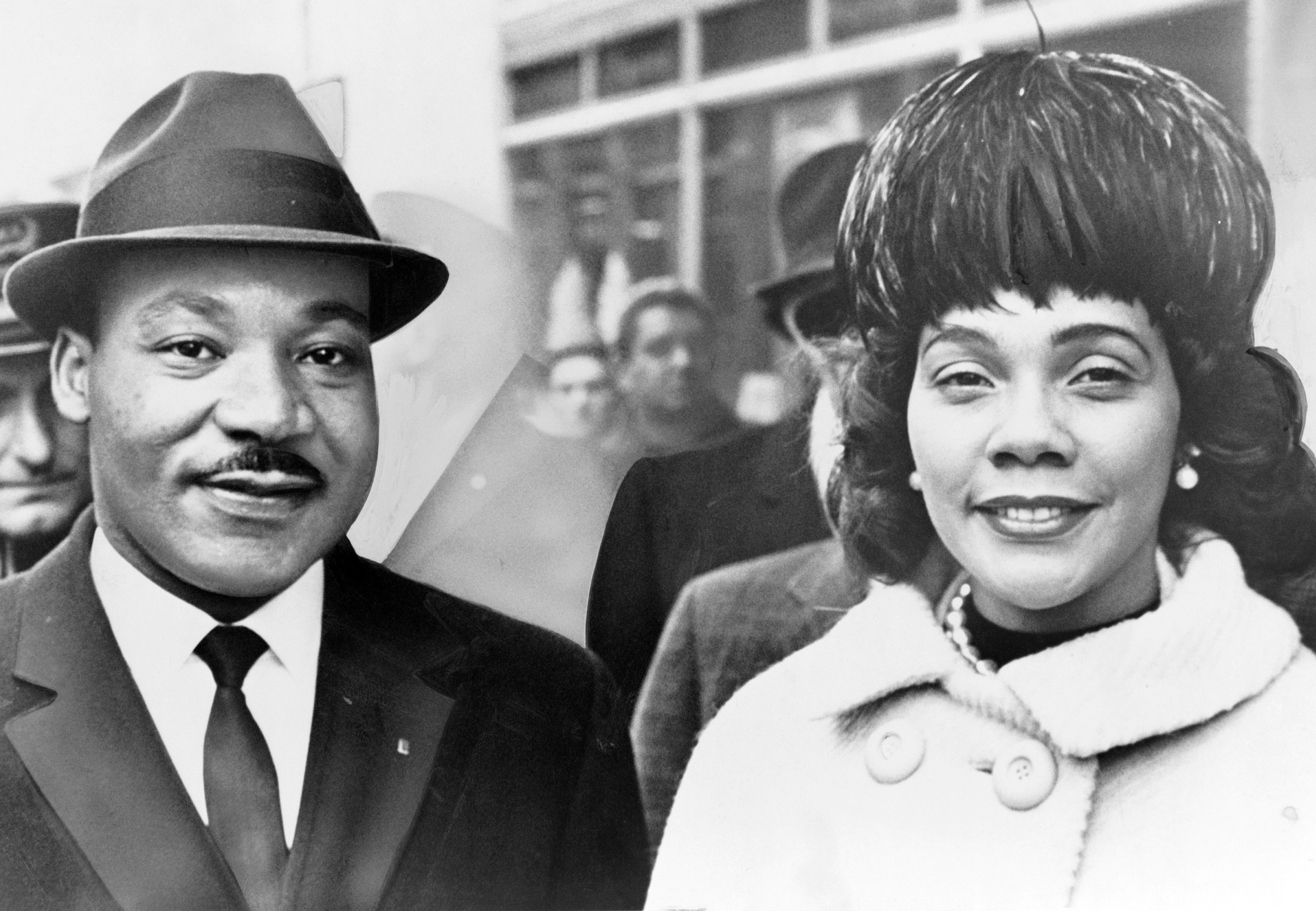 A closeup of Martin and Coretta