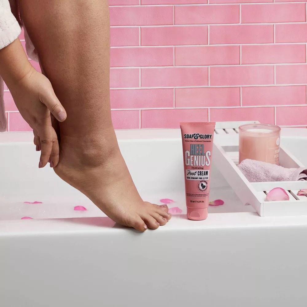 A model using the foot cream