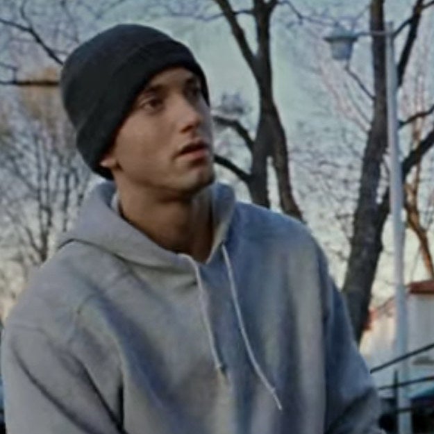 Eminem as Jimmy fixes his car in &quot;8 Mile&quot;
