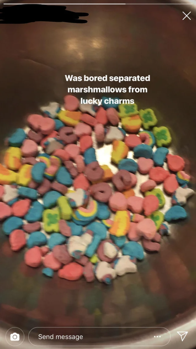bowl of lucky charms marshmallows only