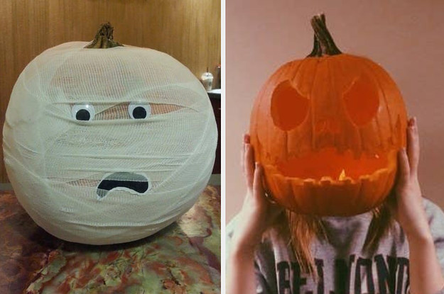 funny pumpkin decorating