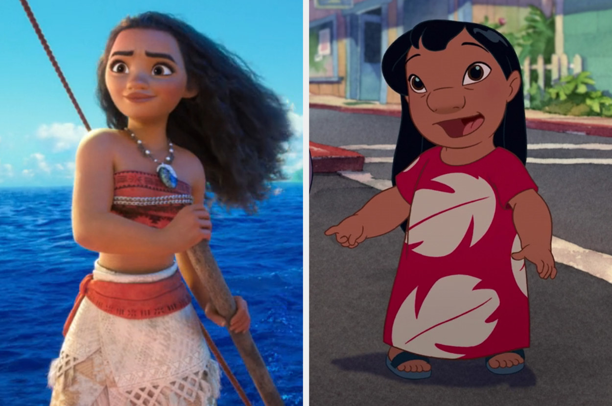 Moana on the left and Lilo on the right
