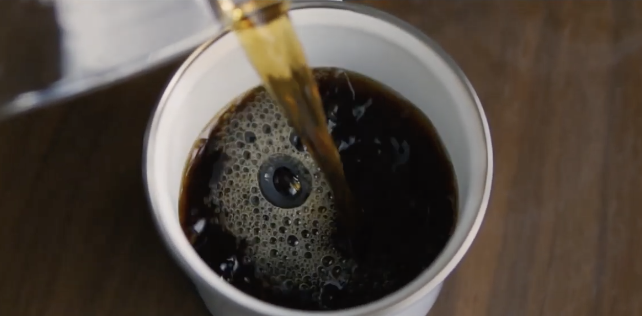coffee pouring into a cup