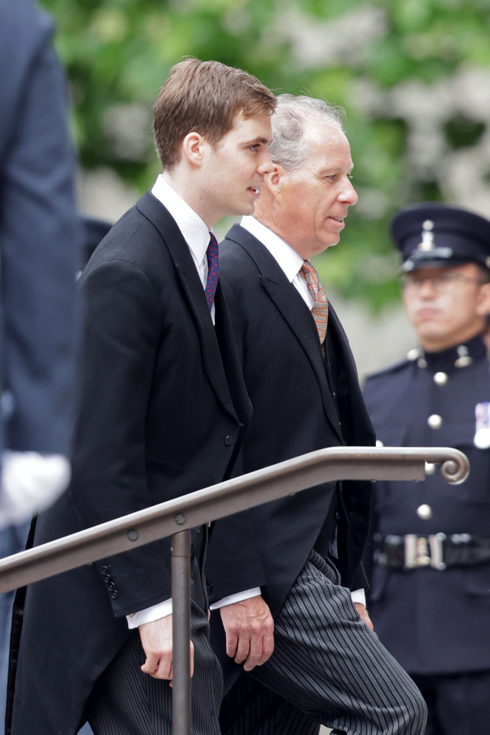 Charles Armstrong-Jones and David Armstrong-Jones, 2nd Earl of Snowdon arrive at the National Service of Thanksgiving at St Paul&#x27;s Cathedral on June 03, 2022