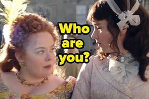 Penelope and Eloise face each other labeled, "Who are you?"