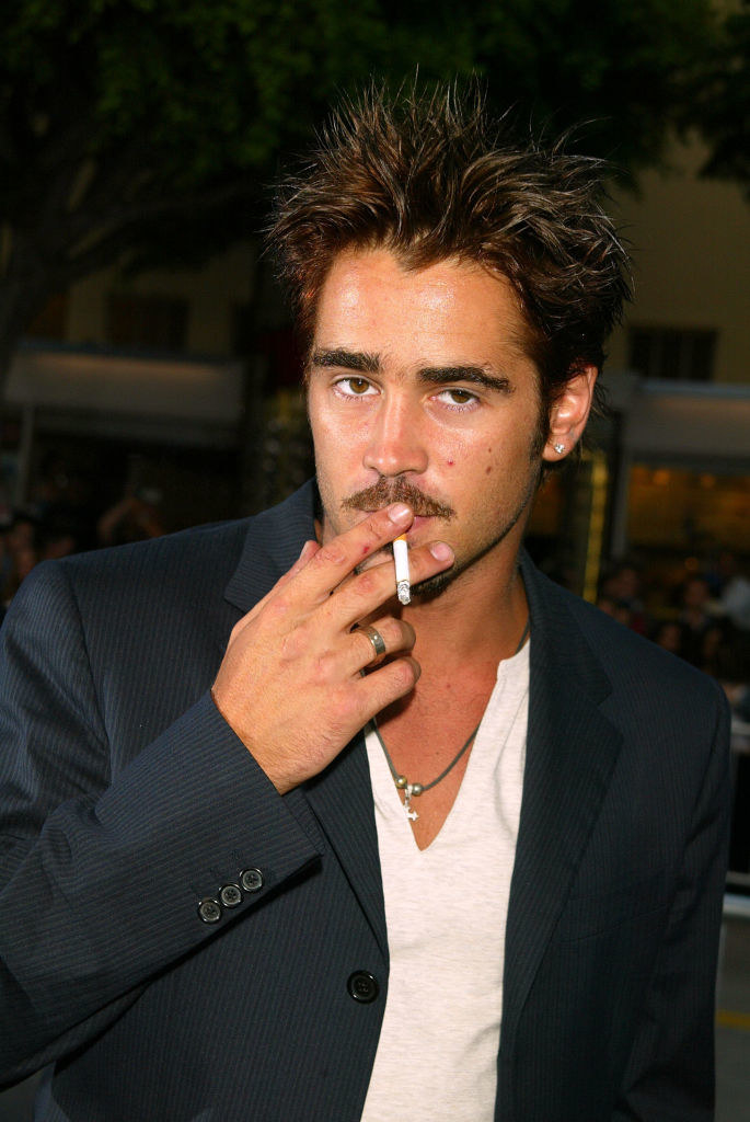 Colin Farrell smoking a cigarette