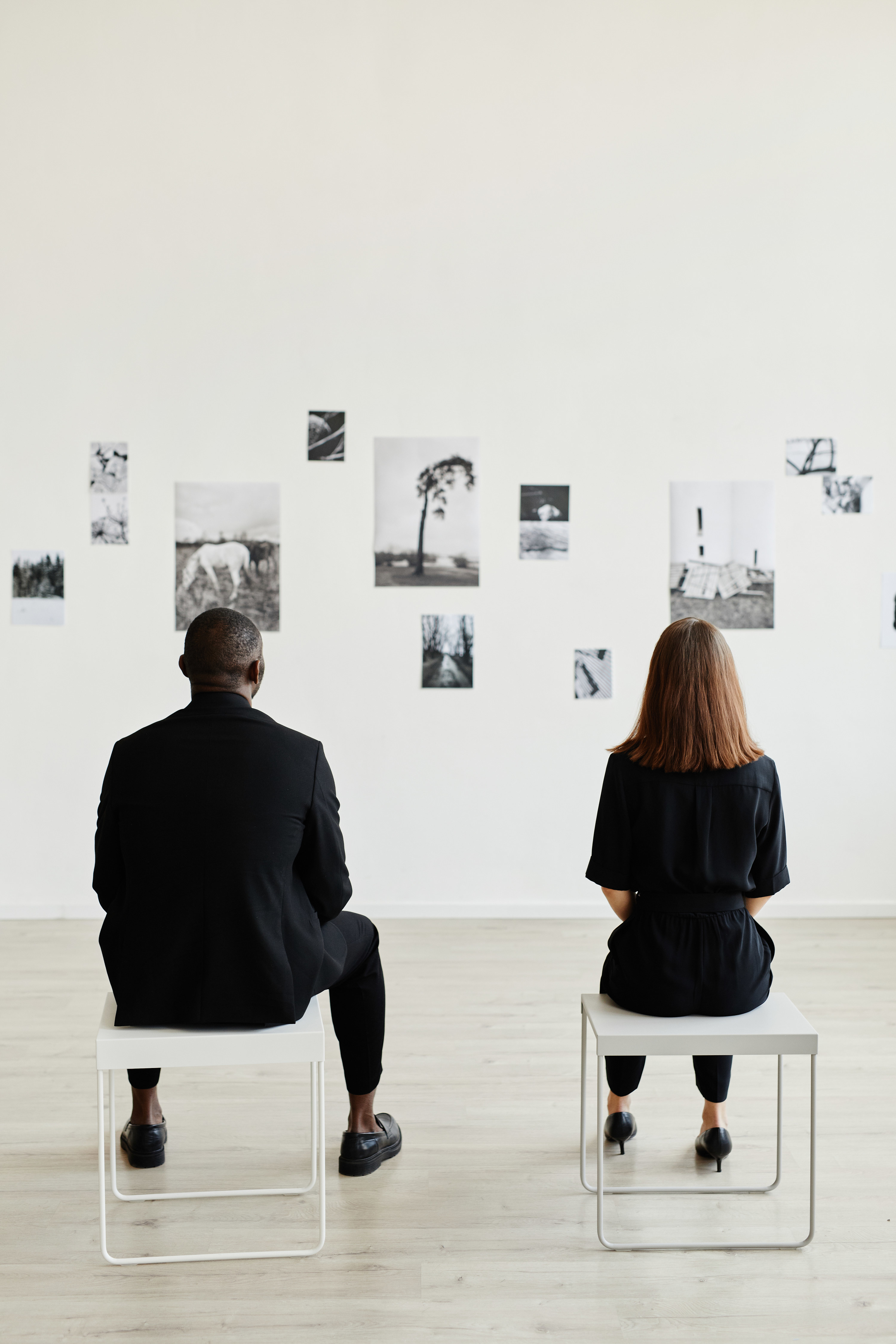 two people in an art gallery