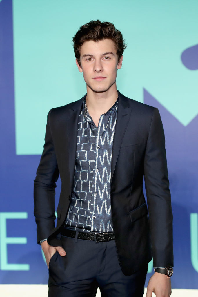 Shawn Mendes posing with his hand in his pocket