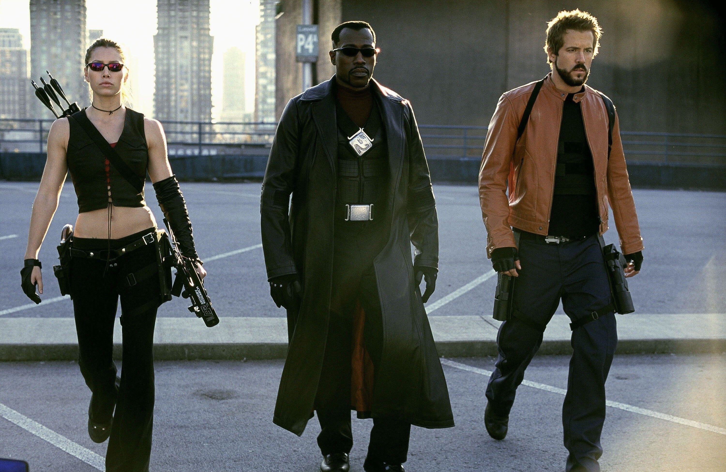 Abigail Whistler, Blade and Hannibal King walk in tandem in &quot;Blade Trinity&quot;
