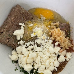 meatball ingredients in a bowl