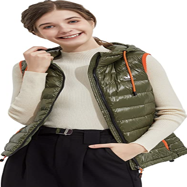 model wearing down vest