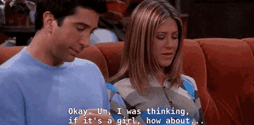 Ross and Rachel from &quot;Friends&quot; talking about baby names