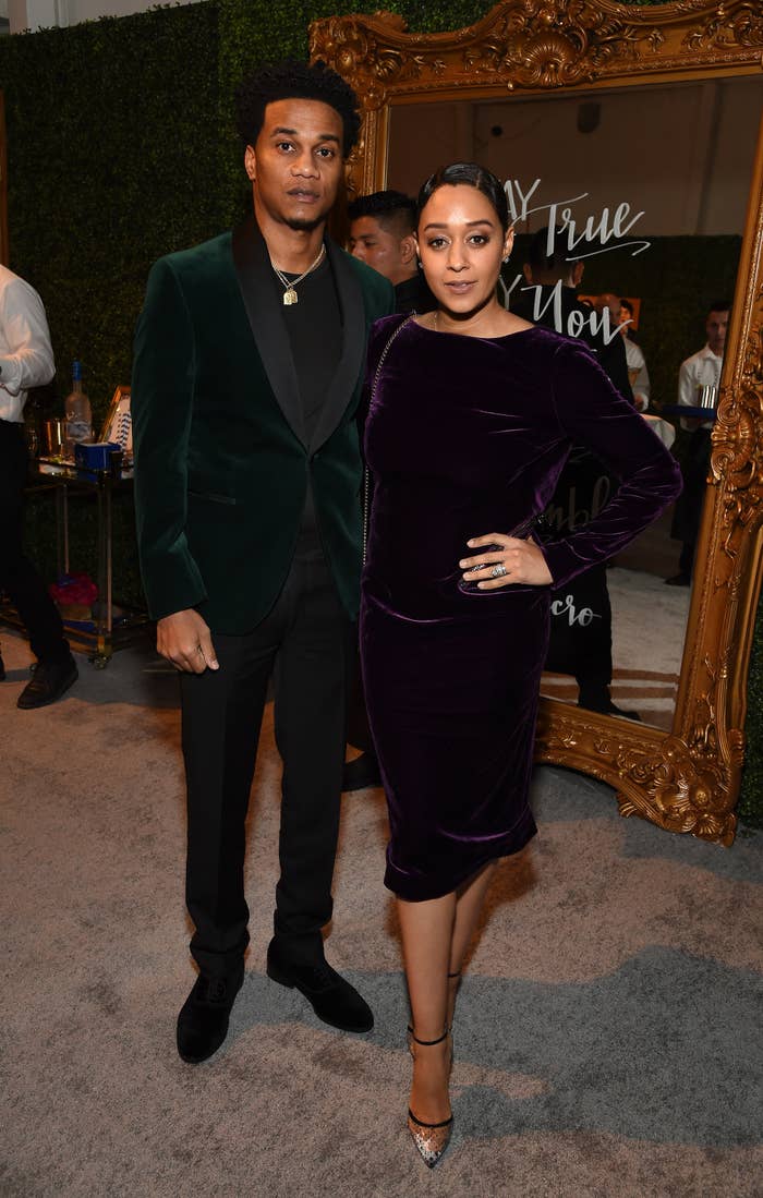 Cory and Tia pose for a photograph at an event