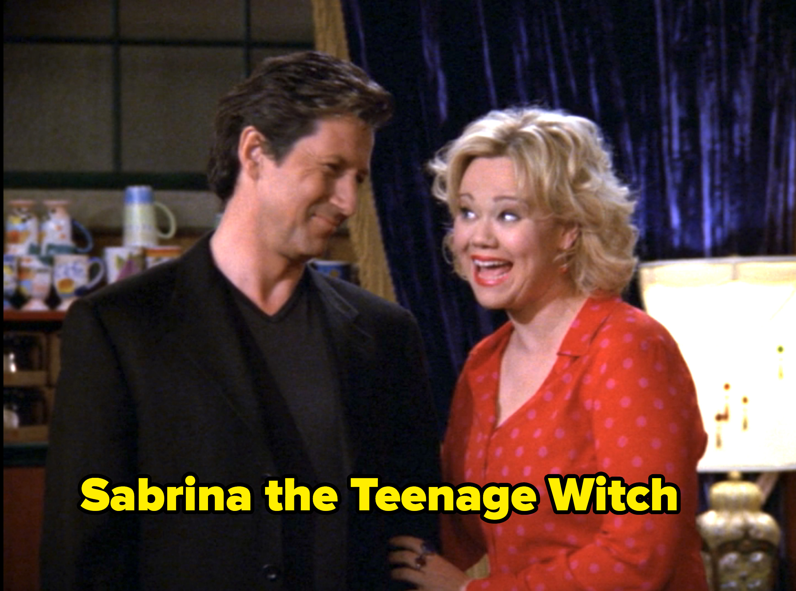 the two smiling at each other on Sabrina the Teenage Witch