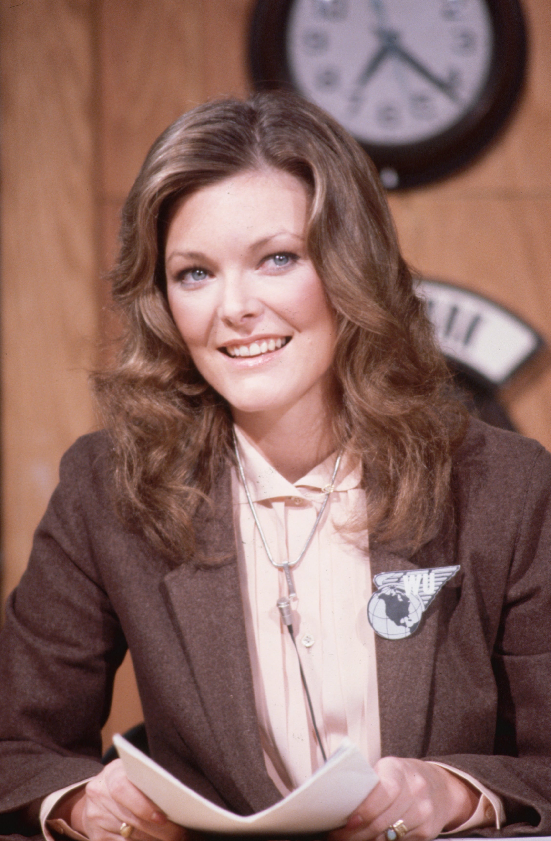 Jane Curtin does the Weekend Update in a &quot;Saturday Night Live&quot; skit