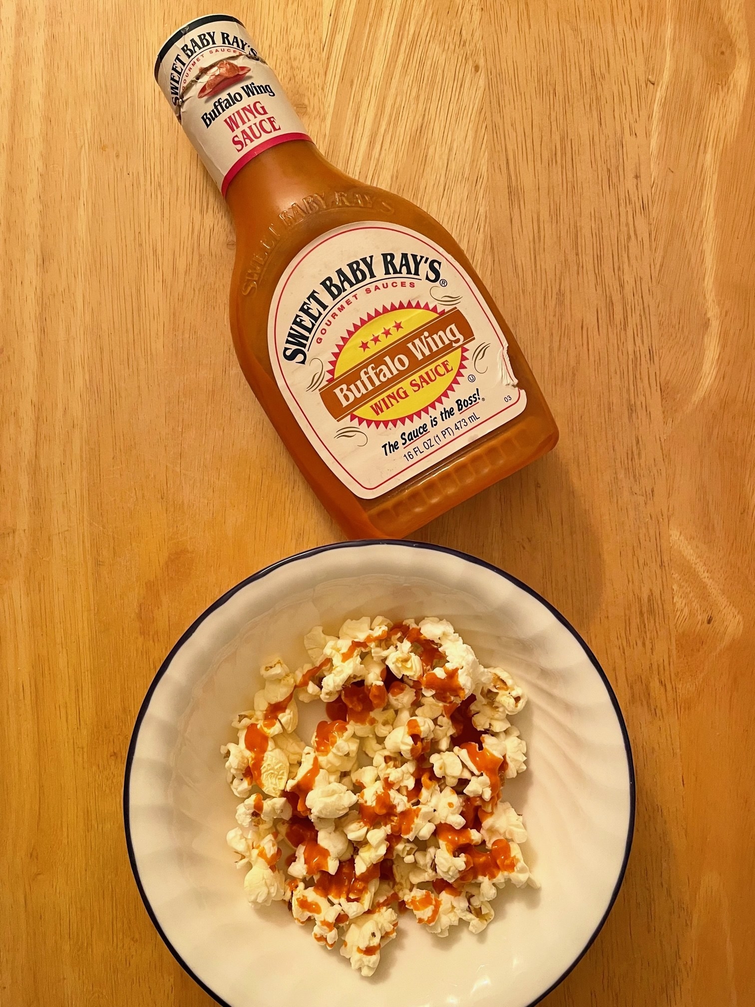 Popcorn with Buffalo sauce