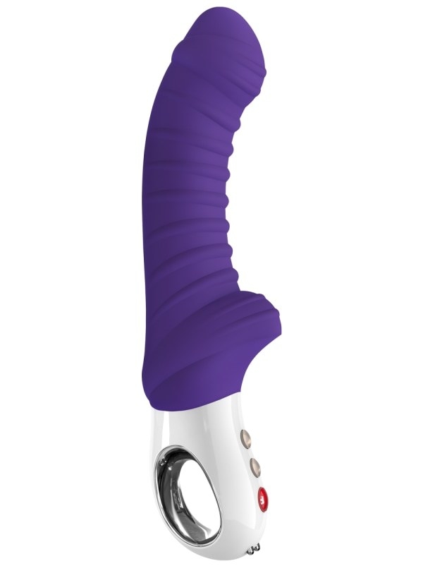 a purple ridged dildo vibrator
