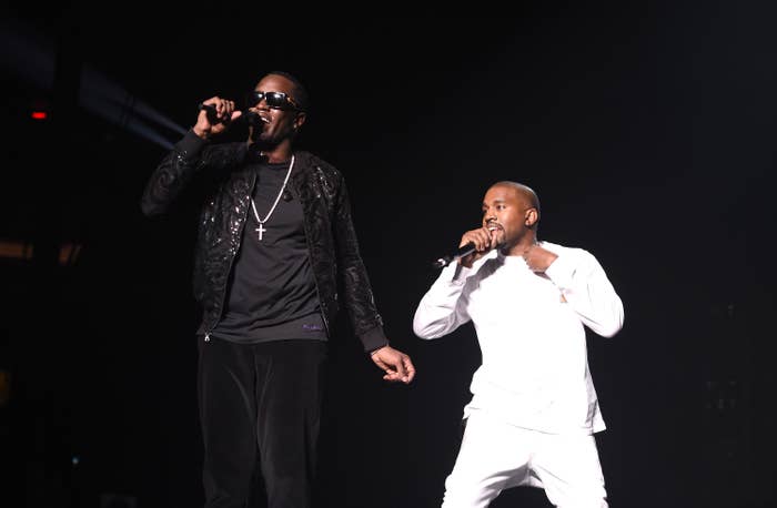 Diddy and Kanye performing onstage