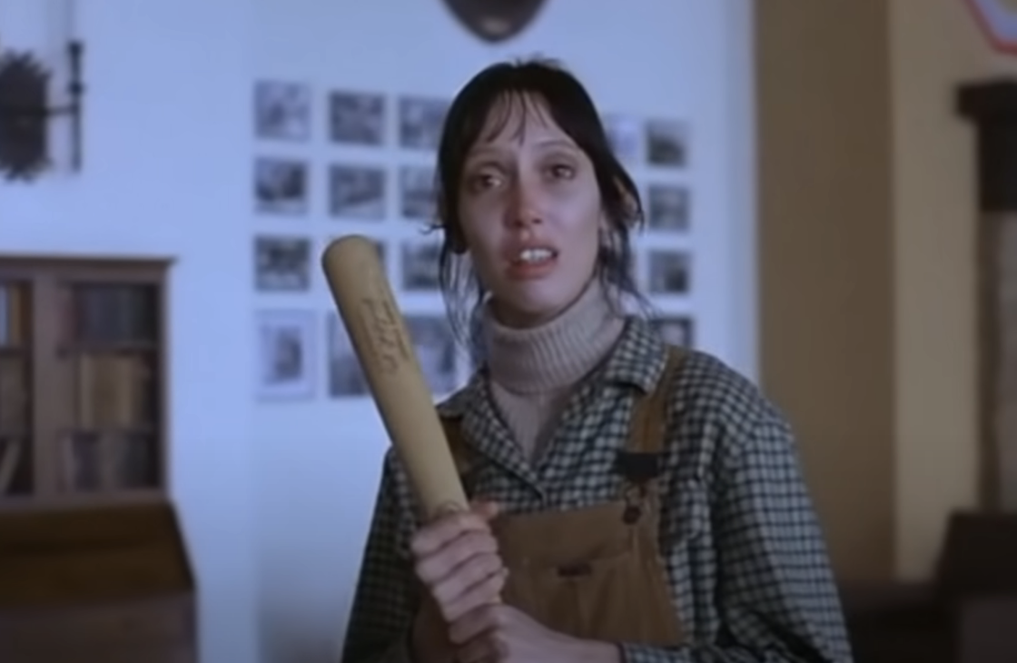 Shelley with the baseball bat
