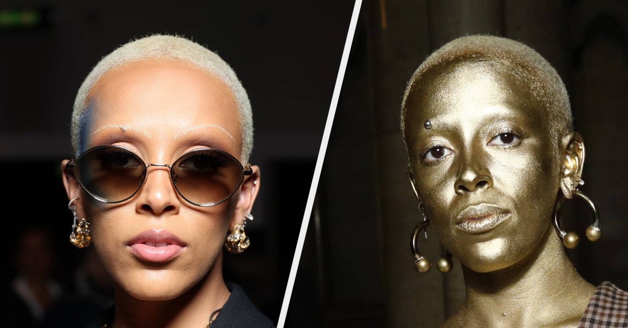 Doja Cat Wore Gold Face Paint At Paris Fashion Week Doja Cat Wore Gold Face Paint At Paris Fashion Week