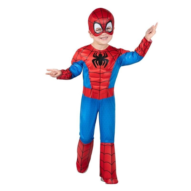 kid in spiderman costume