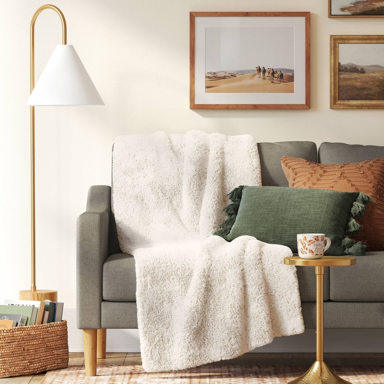 The blanket on a sofa