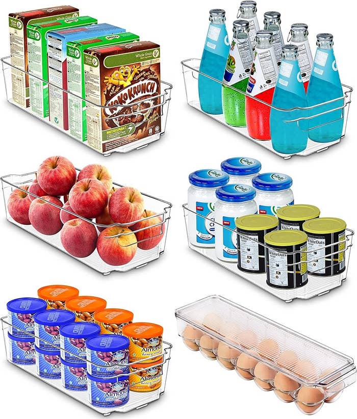 Stock photo shows the six different fridge containers