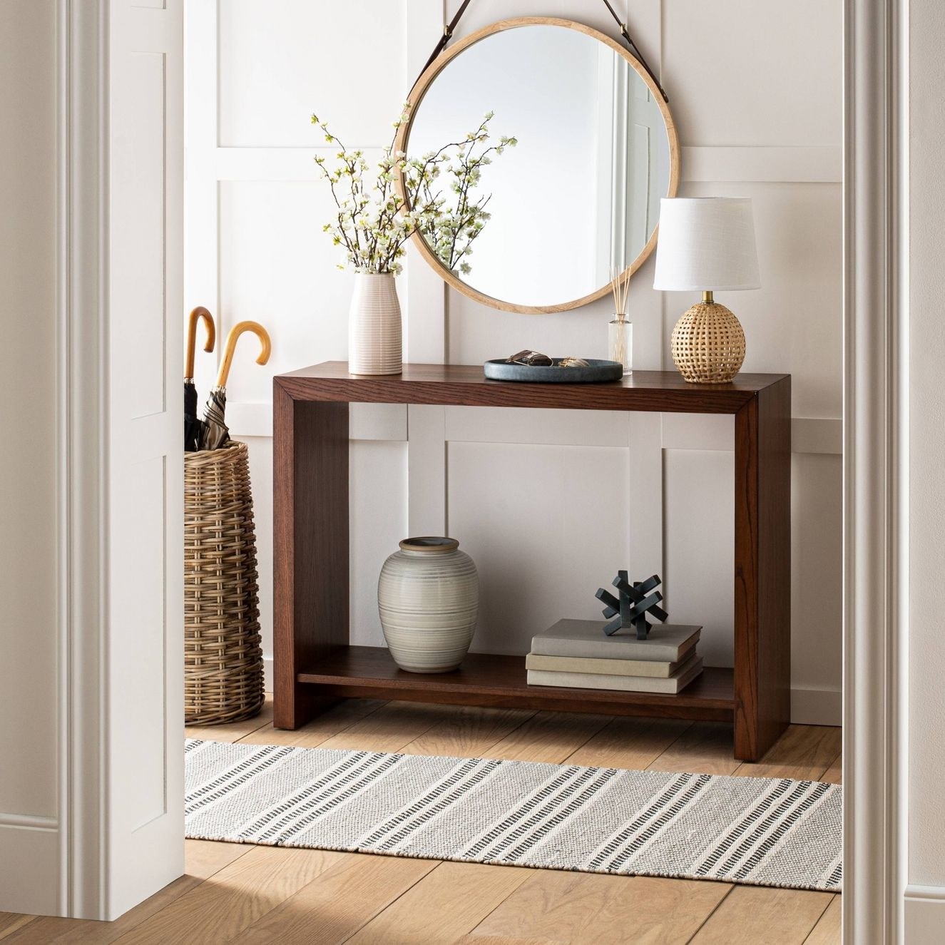 The console table with decor