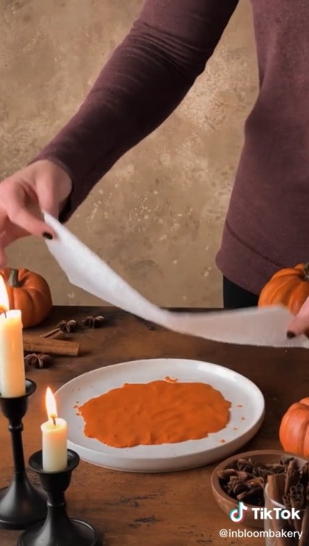 Drying pumpkin puree