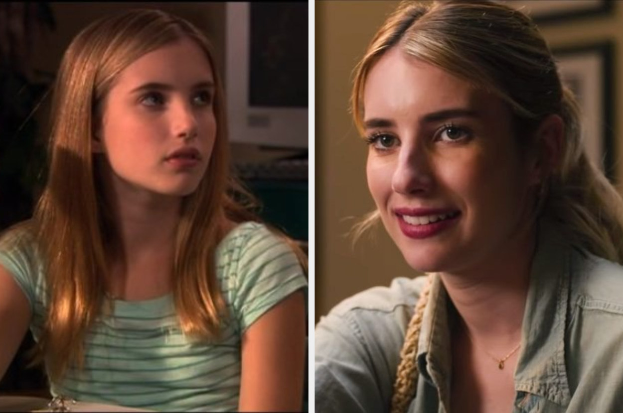 a side by side of Emma Roberts in Unfabulous and The Holidate