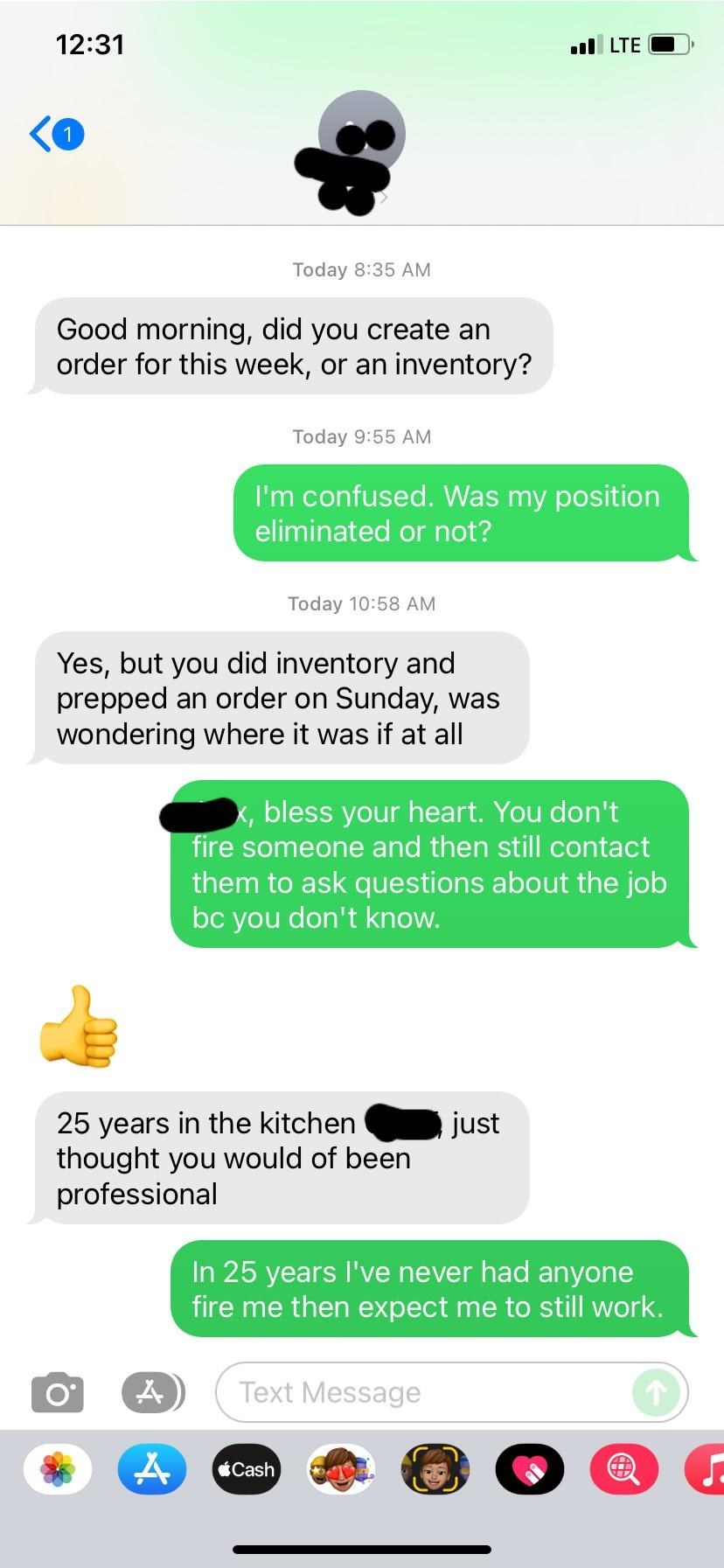 boss saying in 25 years they have never experienced something and getting it turned around on them