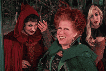 the sanderson sisters from hocus pocus giggling