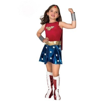 child in a wonder woman&#x27;s costume