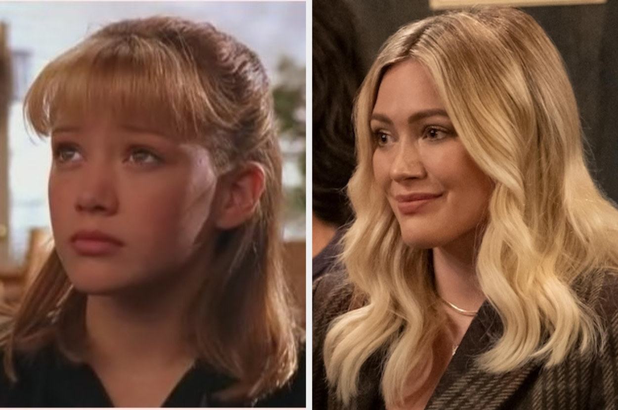 A side by side of Hilary Duff in Lizzie McGuire and How I Met Your Father