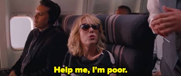 A woman on a plane says &quot;help me, I&#x27;m poor&quot;