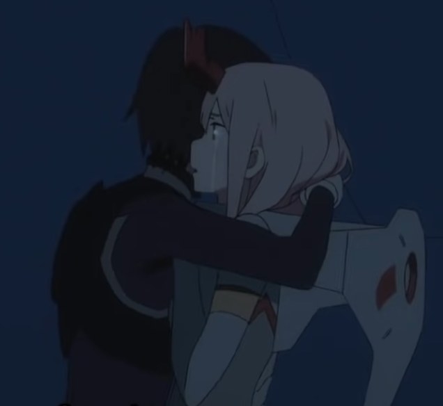 Hiro hugging Zero Two