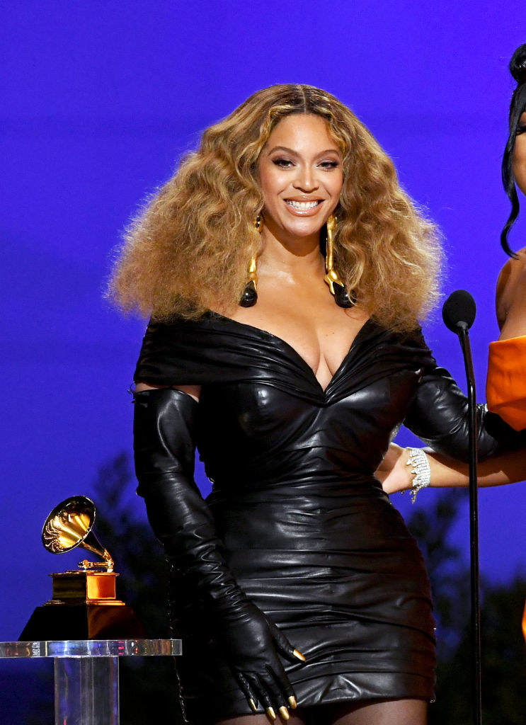 Beyoncé with her Grammy