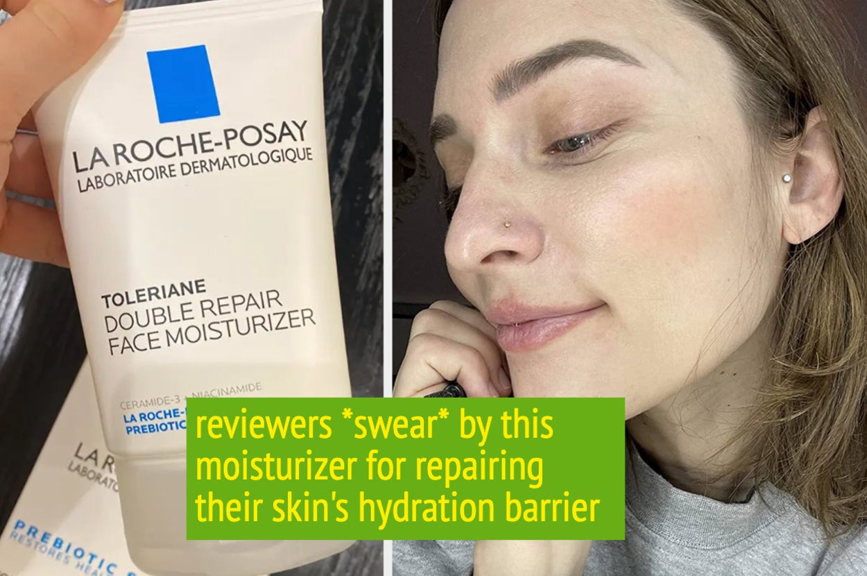 moisturizer on a reviewer's face