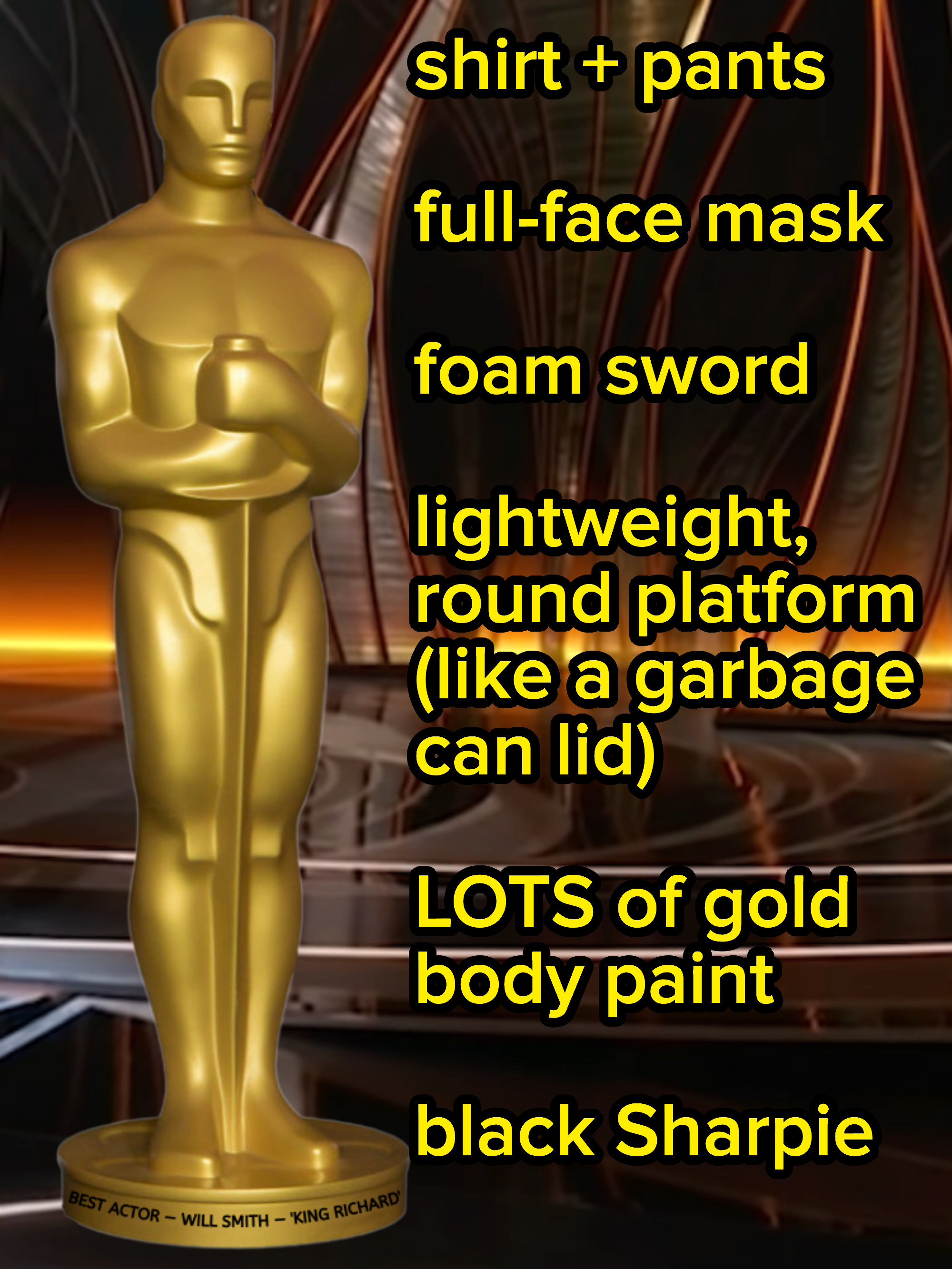 closeup of the gold award