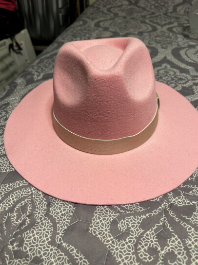 A pink cowboy hat