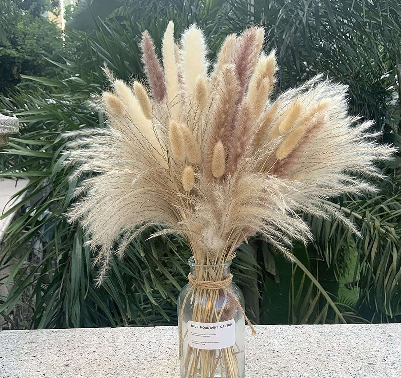 the dried bouquet in a vase