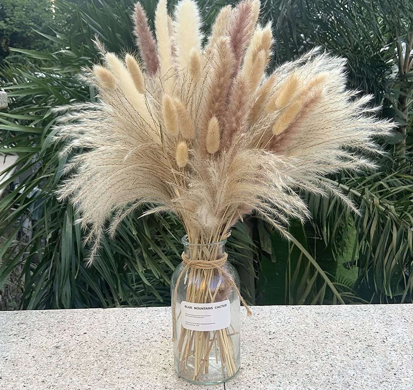 the dried bouquet in a vase