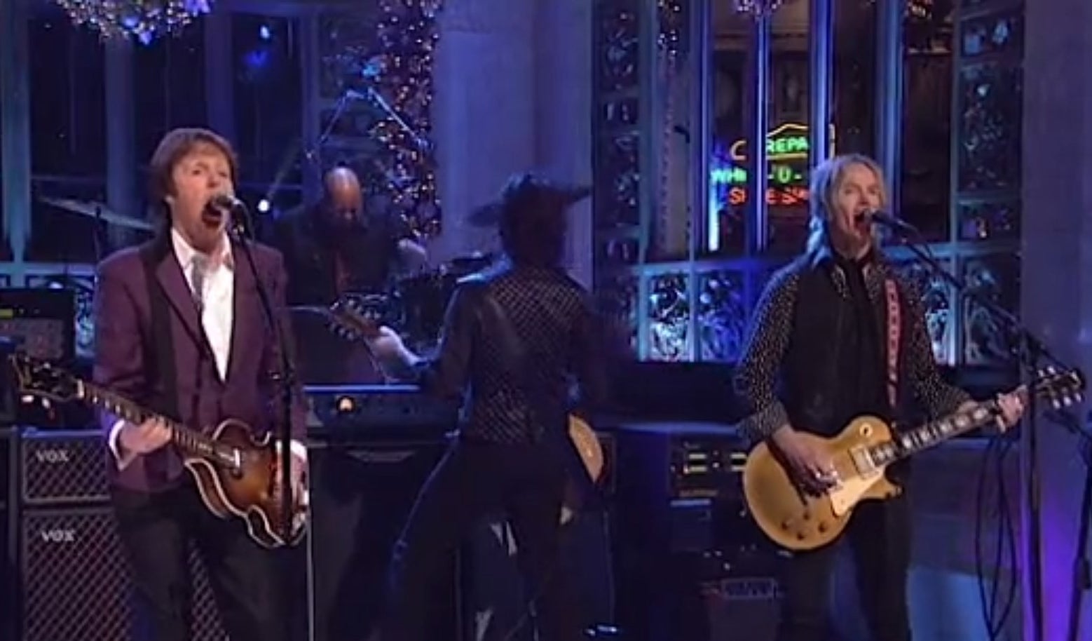 Paul McCartney sings onstage at SNL