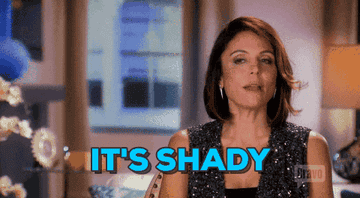 A woman saying &quot;it&#x27;s shady&quot;
