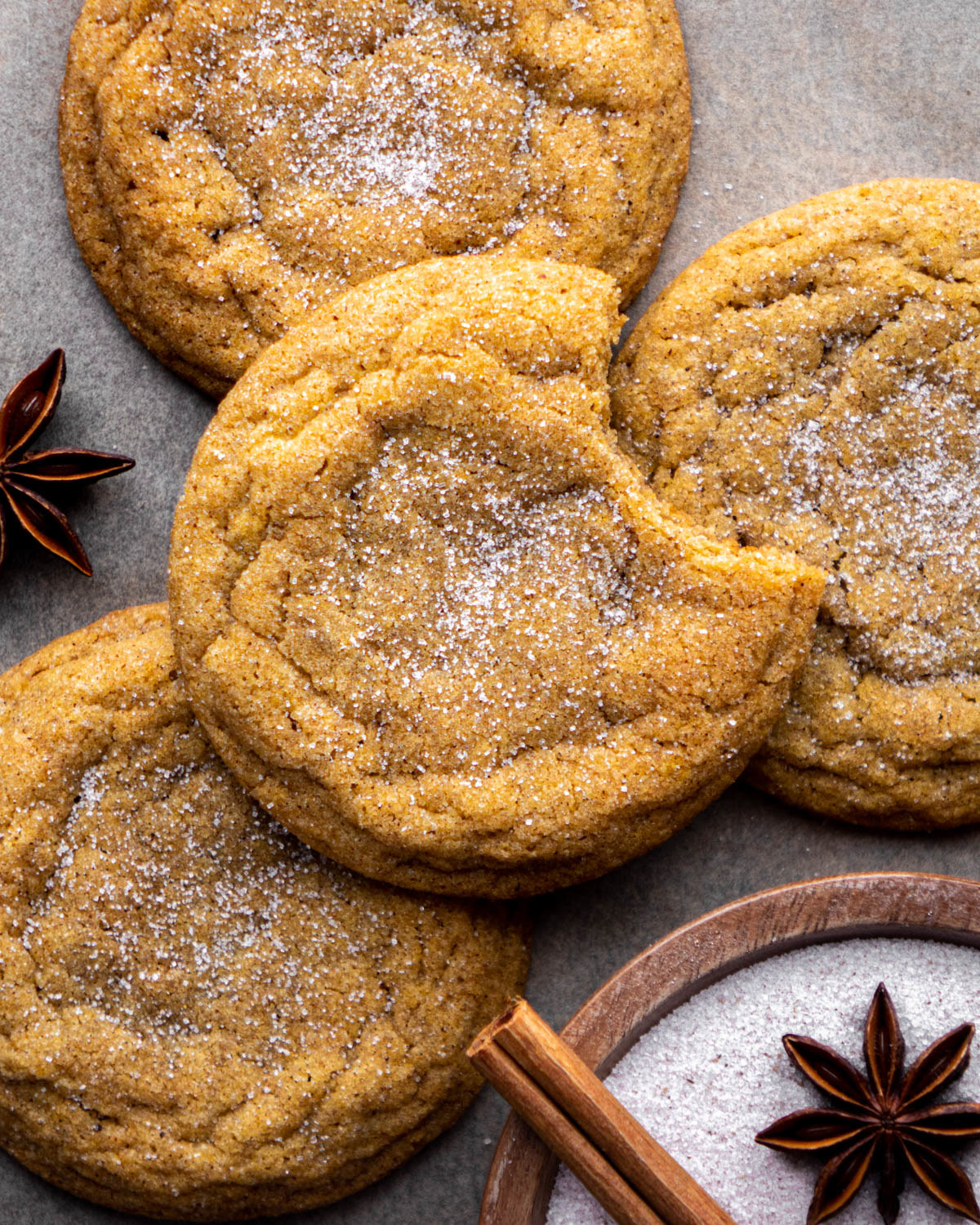 A stack of pumpkin cookies